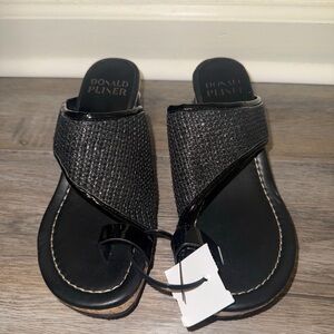 Donald J. Pliner Black Textured Women's Wedges